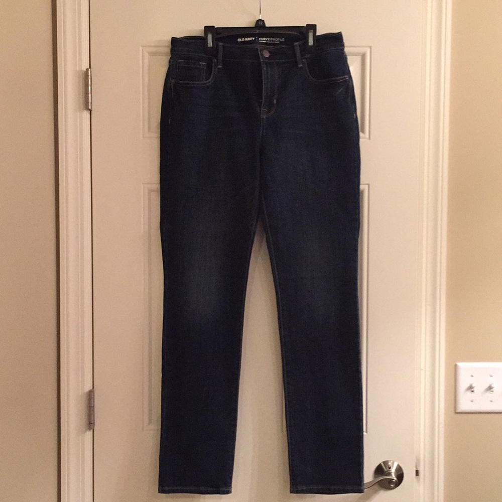 Curvy mid-rise dark wash jeans